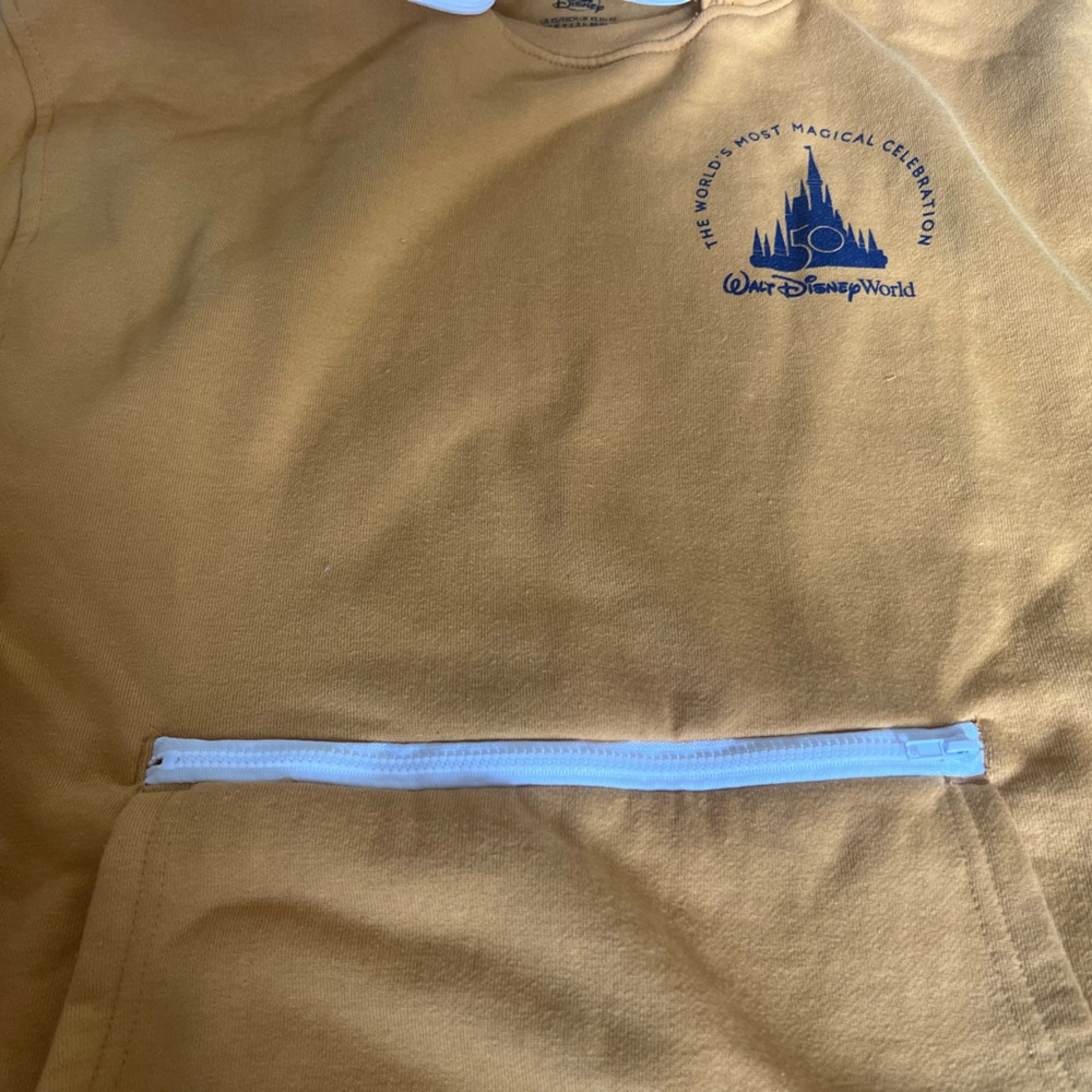 Disney World 50th Anniversary Gold Hoodie with zipper kangaroo pocket - Picture 3 of 6